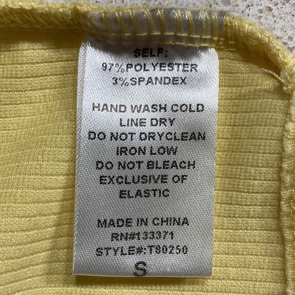 Forever 21 Yellow Croo Top size S - Picture 5 of 7